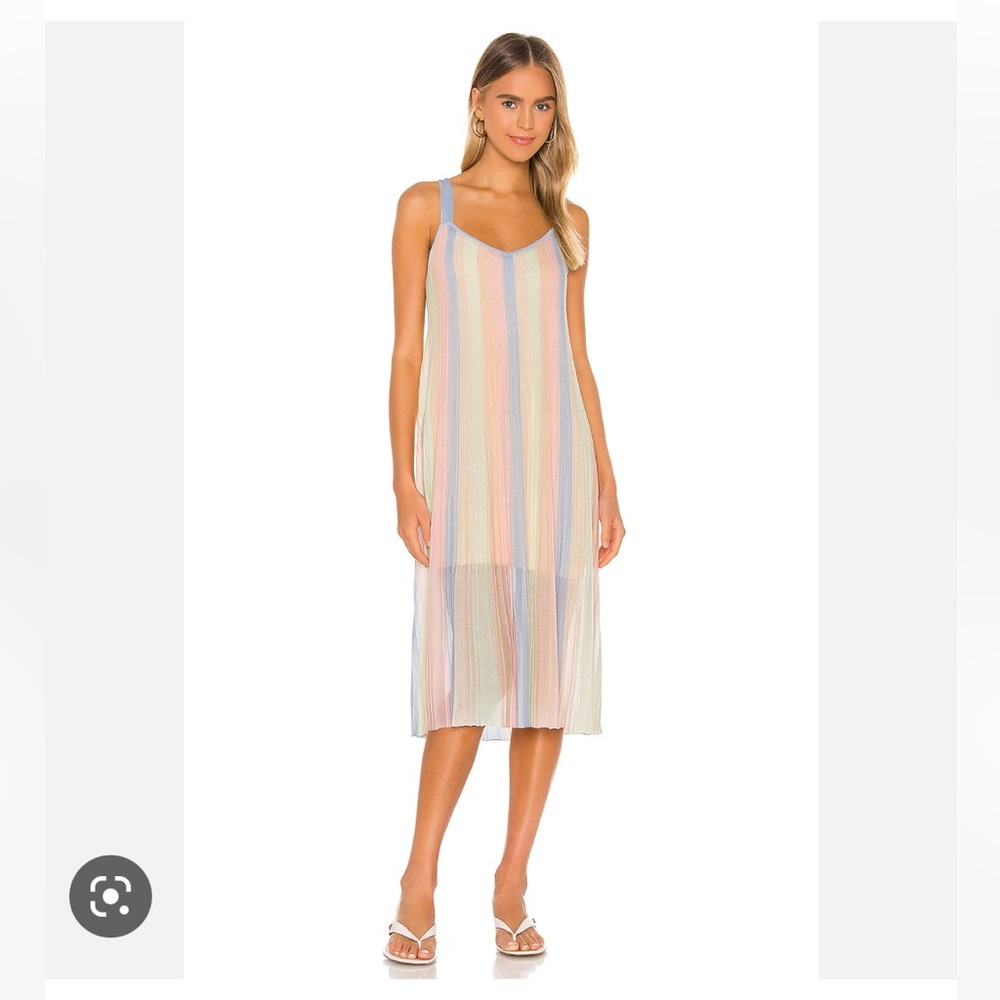 Revolve song of style carousel midi dress tencel lined size small pastel stripes